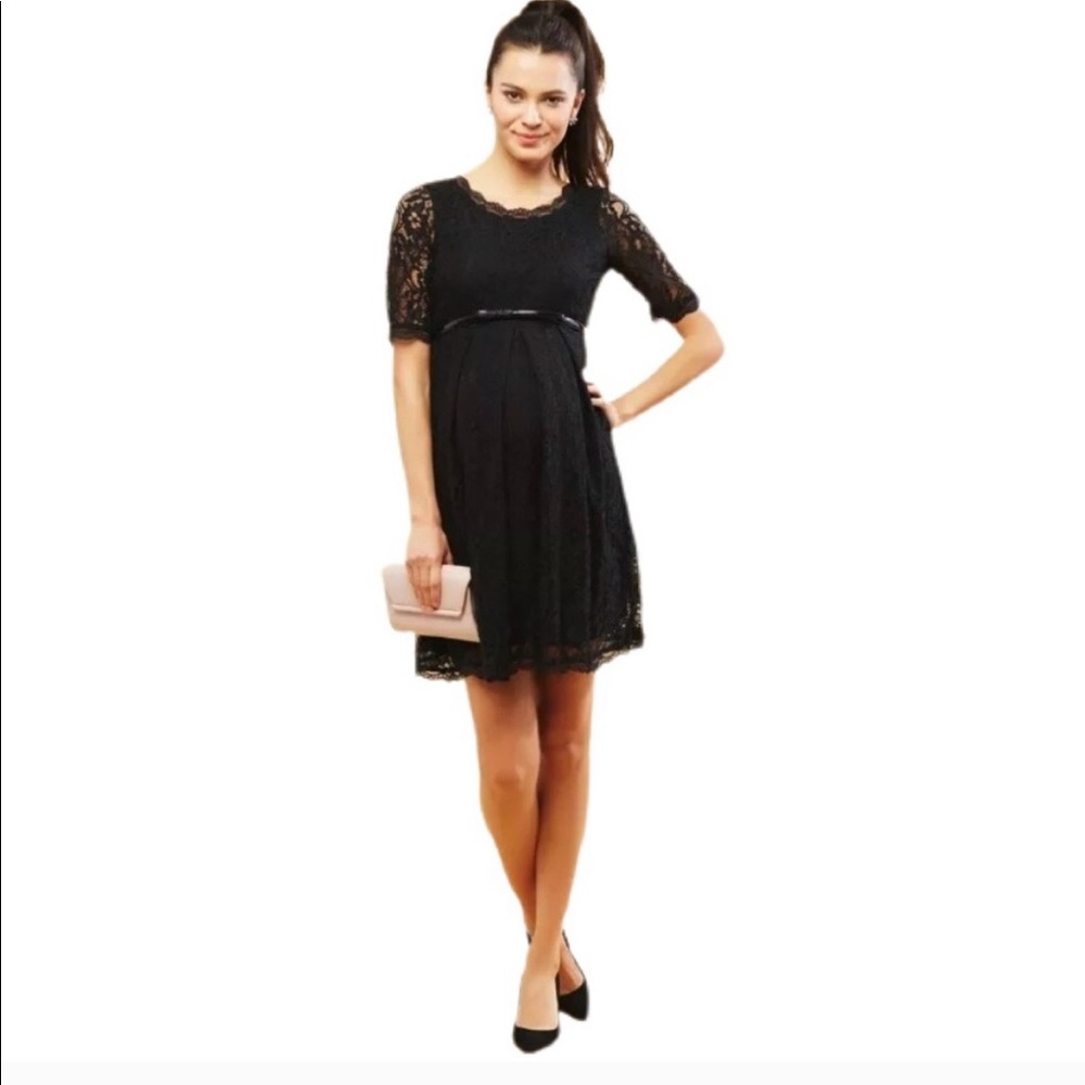 Maternity black lace dress. Like new. Size small